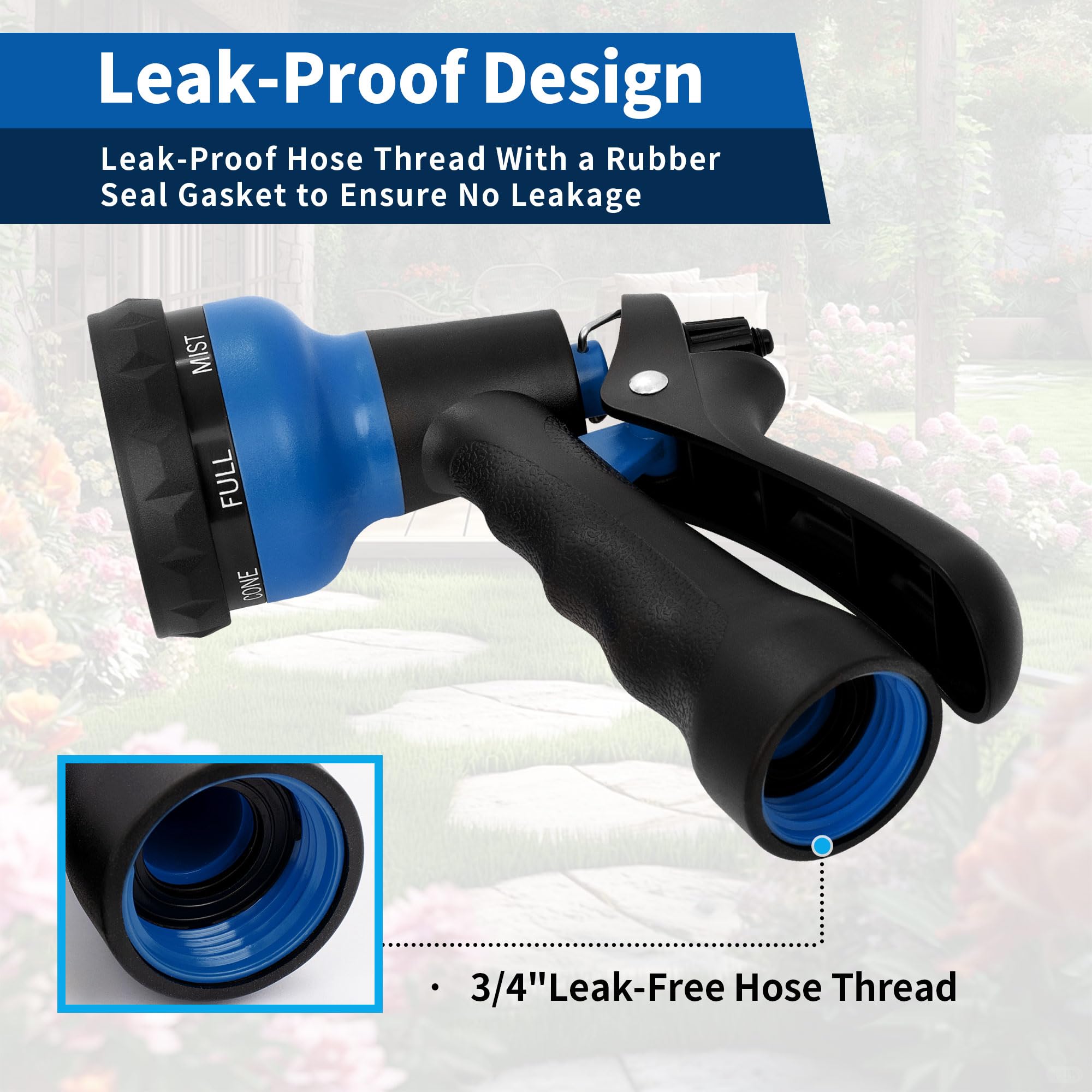 NEXCOVER garden hose nozzle soaker mode for soaking soil evenly.