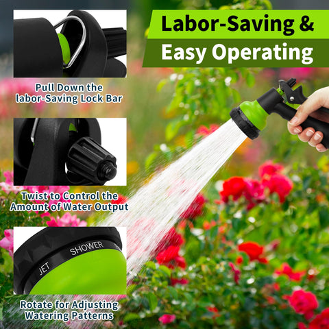 NEXCOVER garden hose nozzle soaker mode for deep soil soaking with minimal runoff