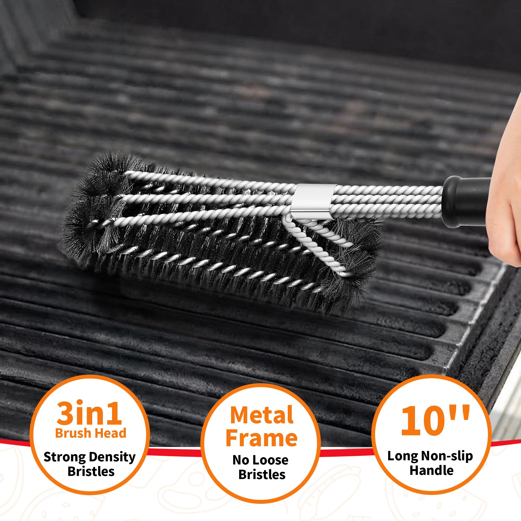 NEXCOVER three-in-one brush heads provide wider contact for faster residue removal.