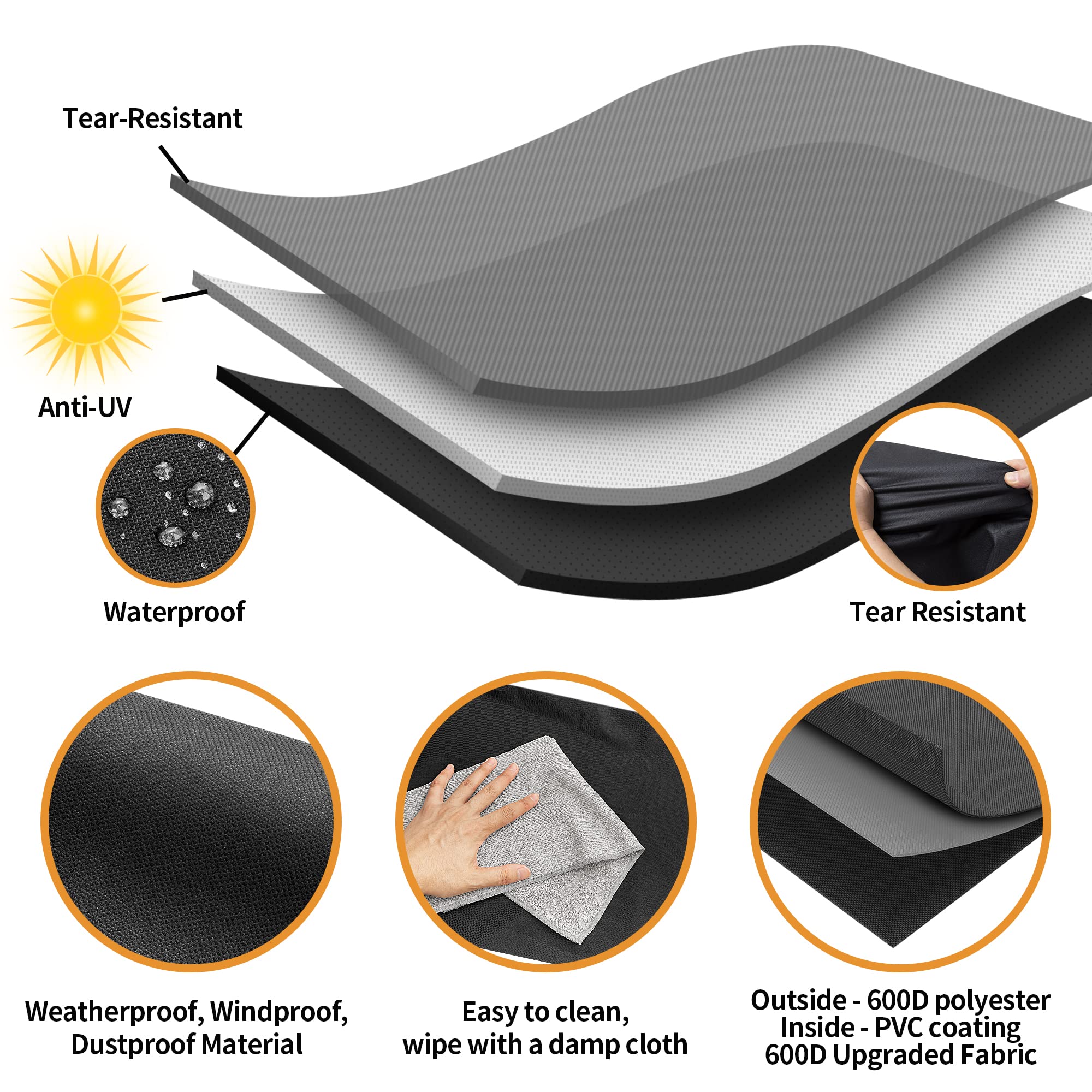 NEXCOVER close-up of rugged double-stitched seams for durability