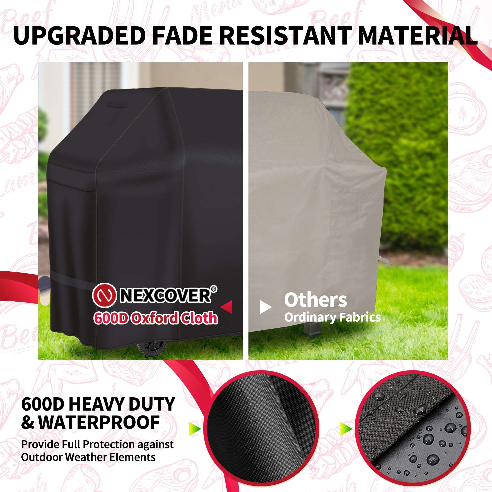NEXCOVER sturdy handles and adjustable straps keep the cover secure