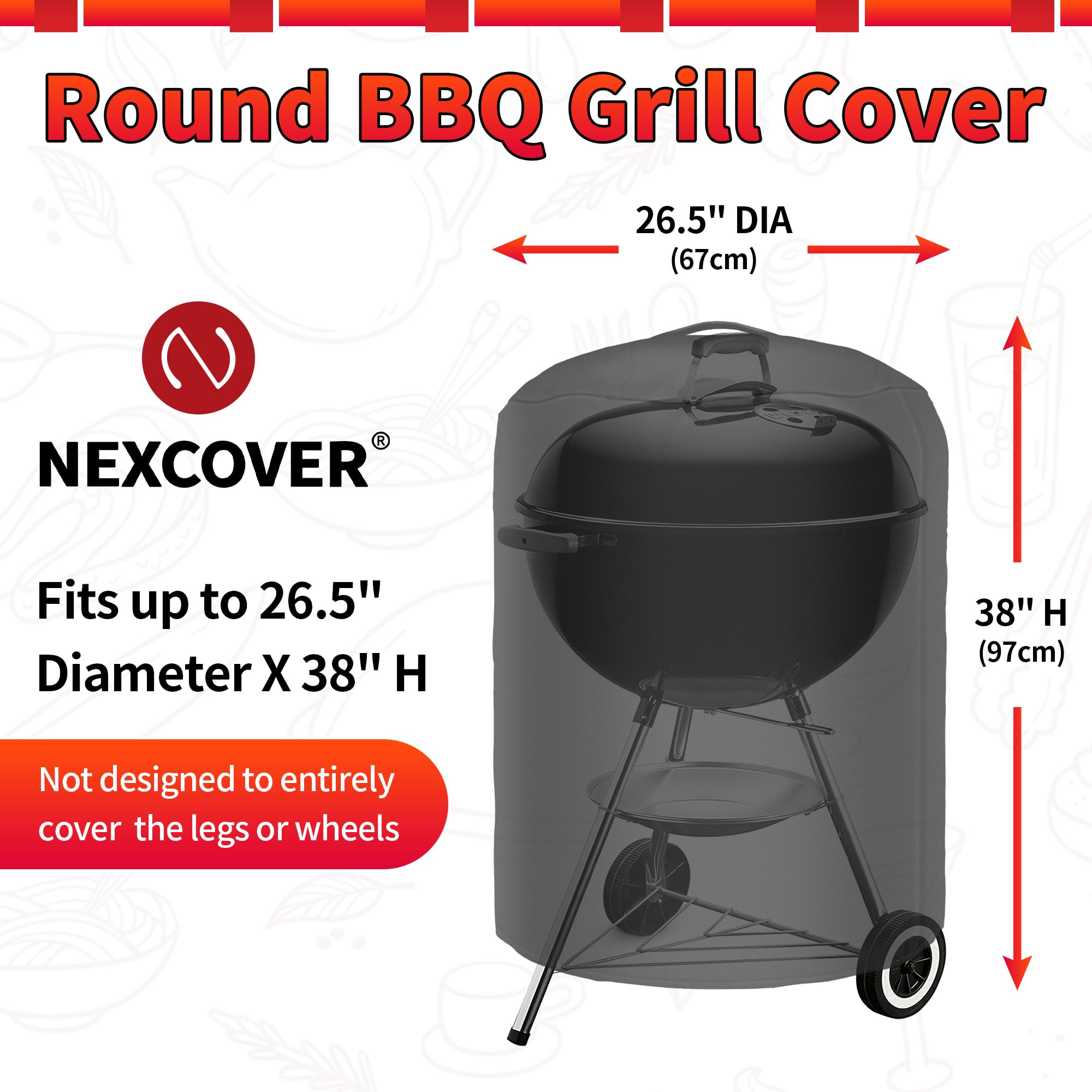 NEXCOVER waterproof Oxford fabric shields outdoor grills from moisture, dust, and rust.