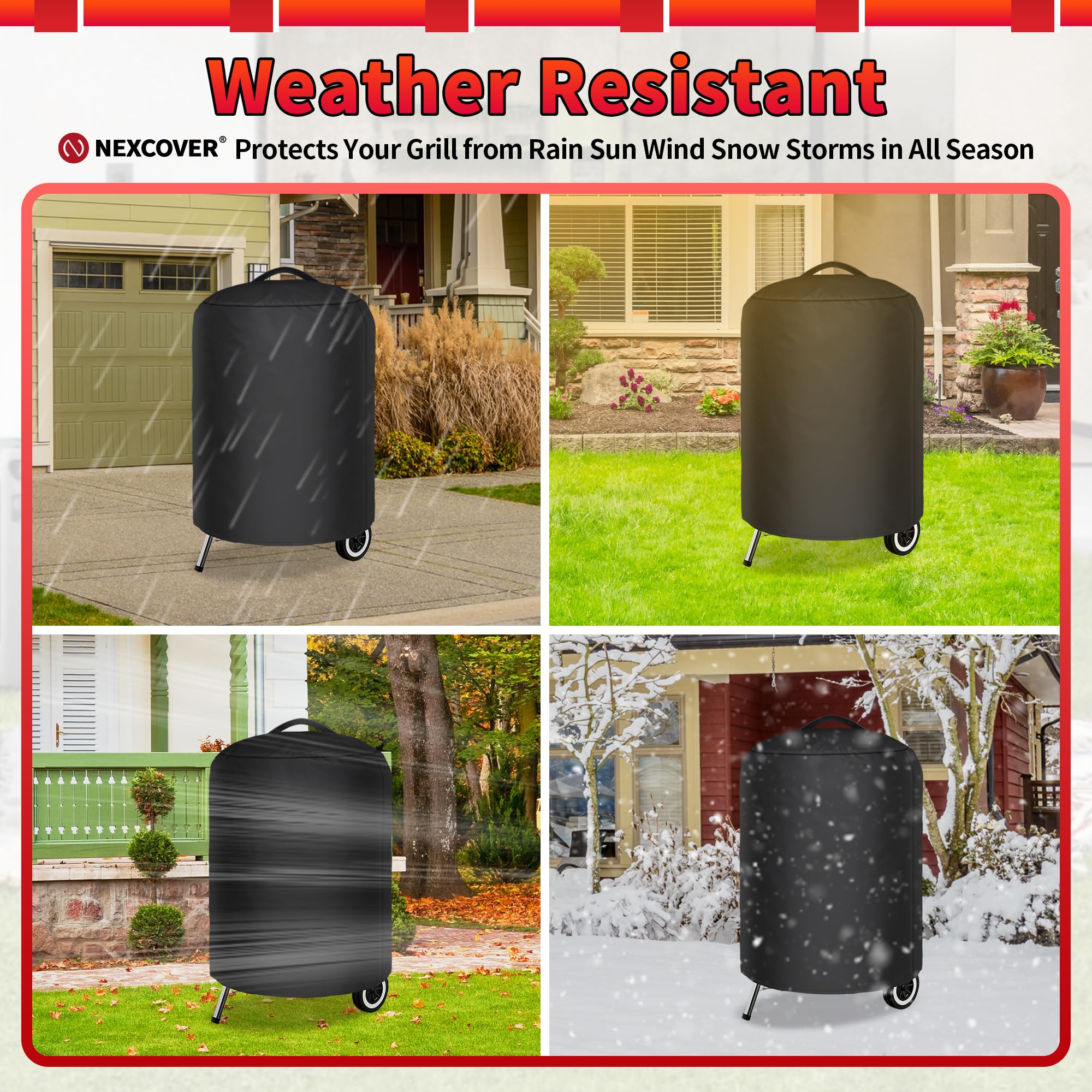 NEXCOVER weather-resistant cover protects your grill through sun and rain.