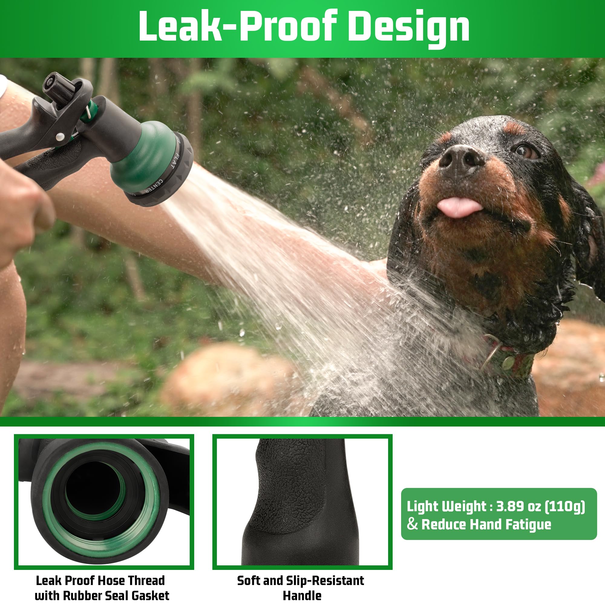 NEXCOVER hose nozzle center spray covers wide areas efficiently