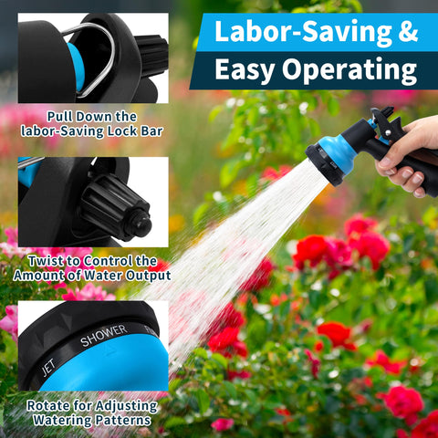 Nexcover hose nozzle flat pattern covers wide areas quickly for watering.
