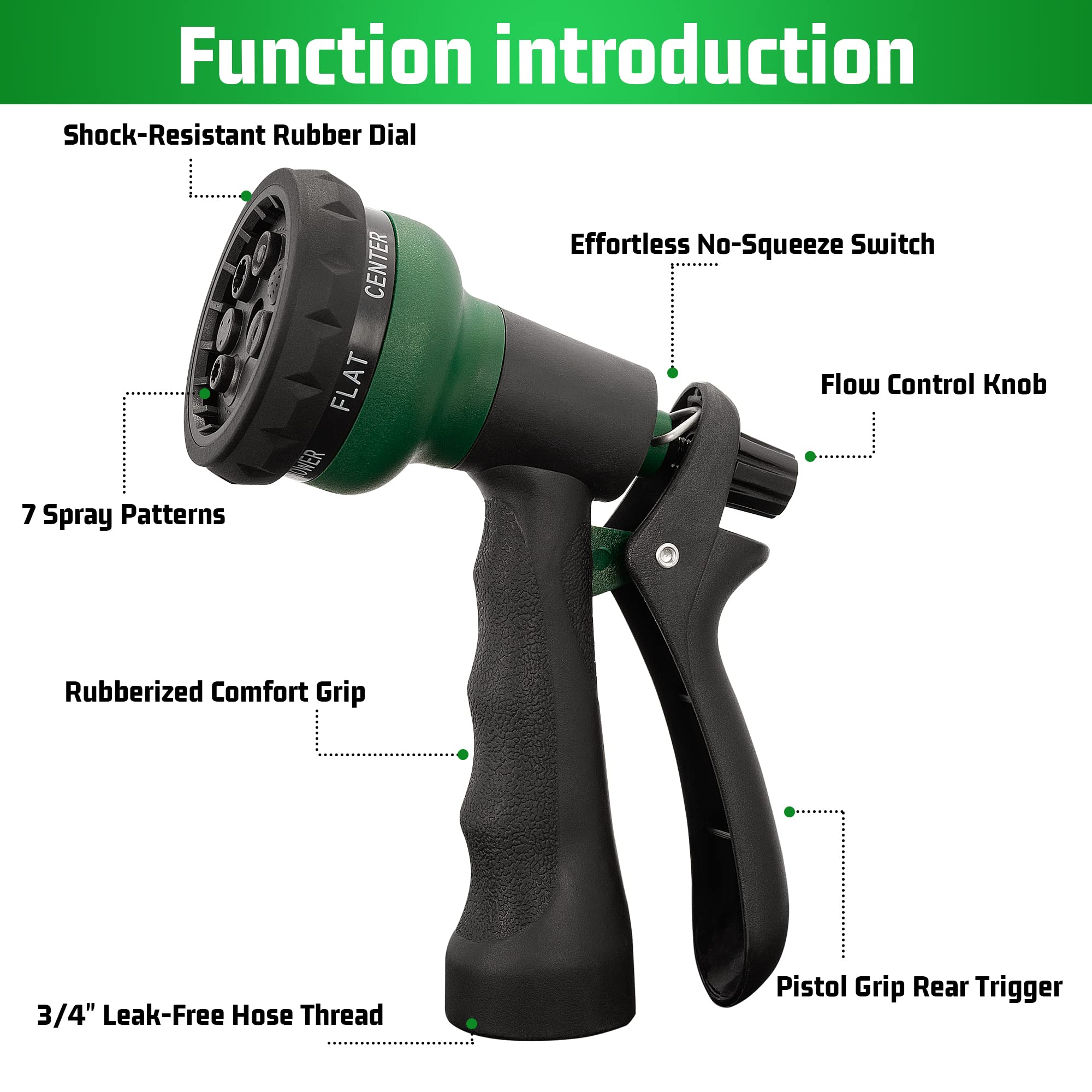NEXCOVER hose nozzle shower spray ideal for gentle plant watering