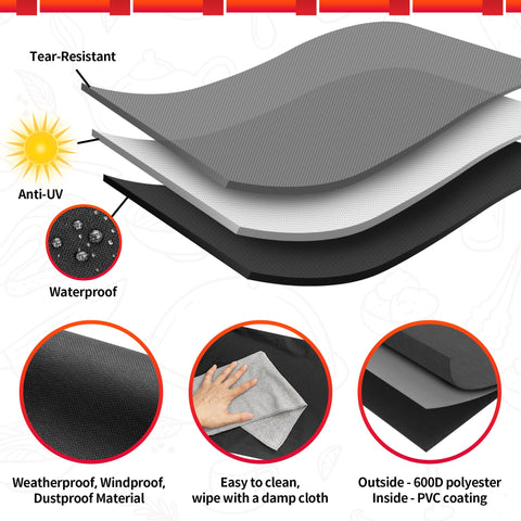 NEXCOVER kettle grill cover top handle allows quick fitting and removal.