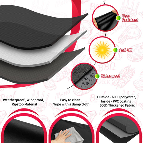 Concealed air vent design on NEXCOVER grill cover prevents moisture buildup