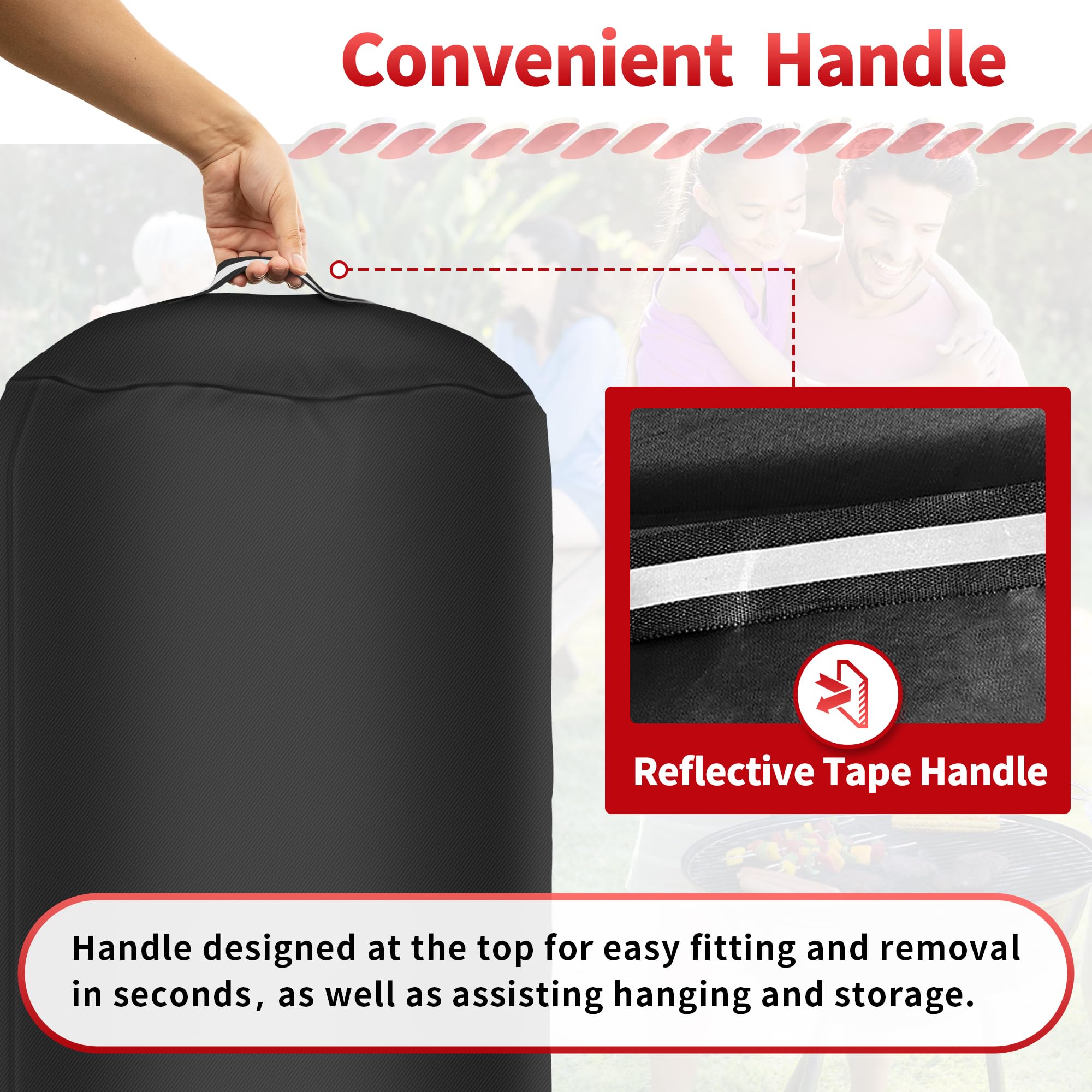 NEXCOVER top handle and reflective tape aid quick fitting and visibility.