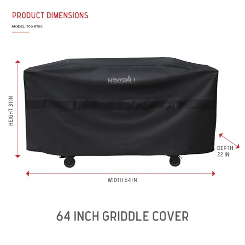 Nexgrill 64-Inch Griddle Cover side view highlighting the secure fit
