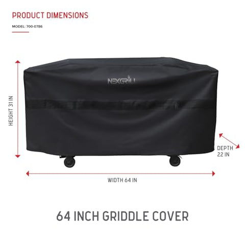 Nexgrill 64-Inch Griddle Cover side view highlighting the secure fit