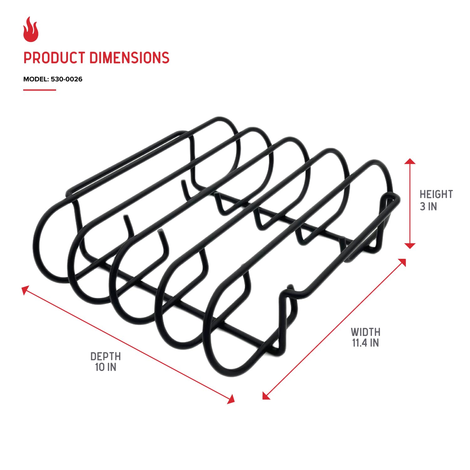 Nexgrill rib rack's spacious design accommodates multiple rib racks on a grill.
