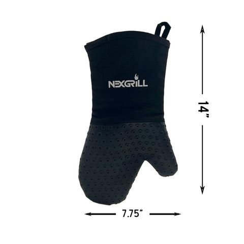 Nexgrill silicone oven mitt easy cleaning surface after cooking.