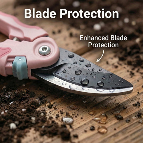 NEXON pink pruning set displayed for versatile garden tasks.