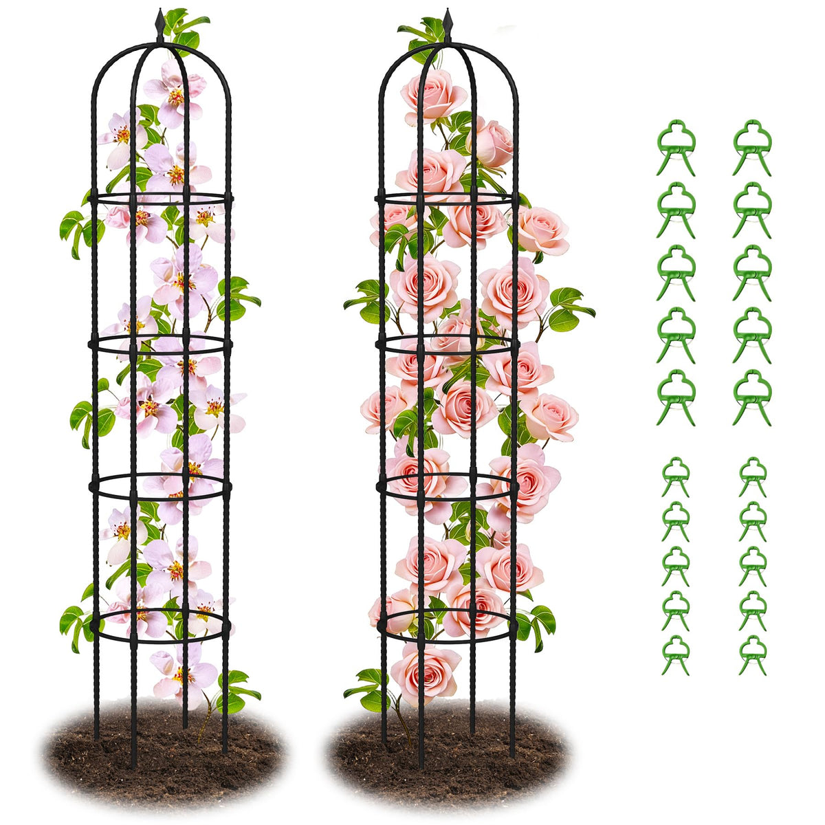 Nexum Garden Obelisk assembled tall support for climbing plants.