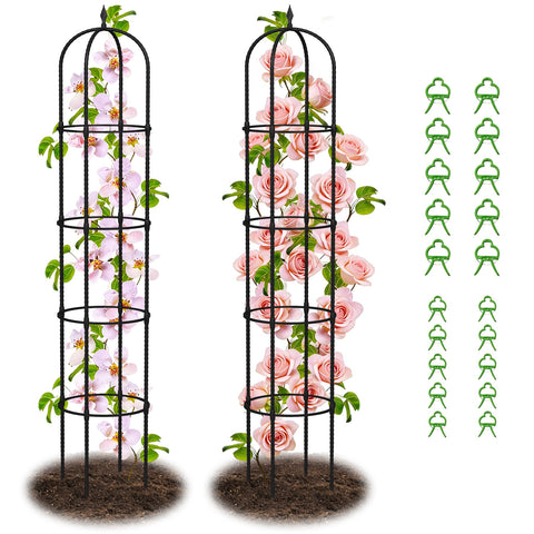 Nexum Garden Obelisk assembled tall support for climbing plants.