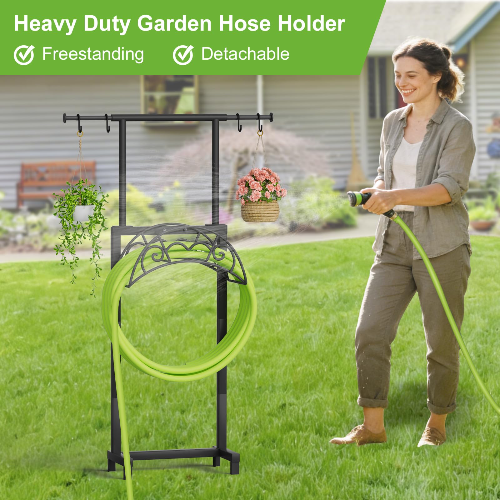 NEYCIL curved bracket design prevents ground contact and hose kinks.