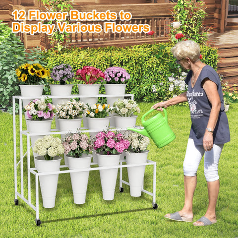 Large-capacity buckets for multiple bouquets.