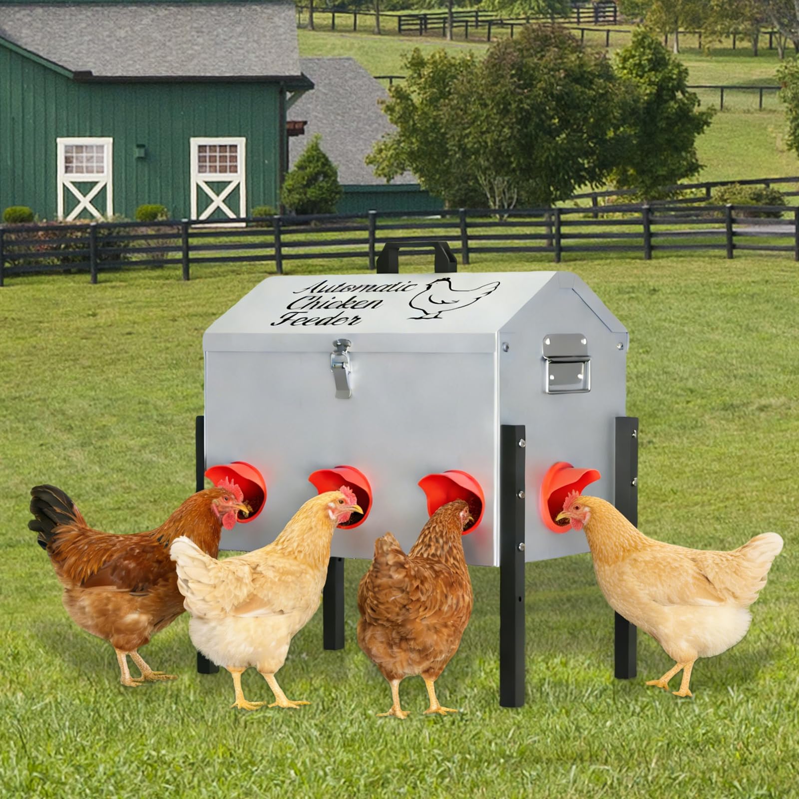 NEYCIL weatherproof galvanized feeder resists outdoor wear