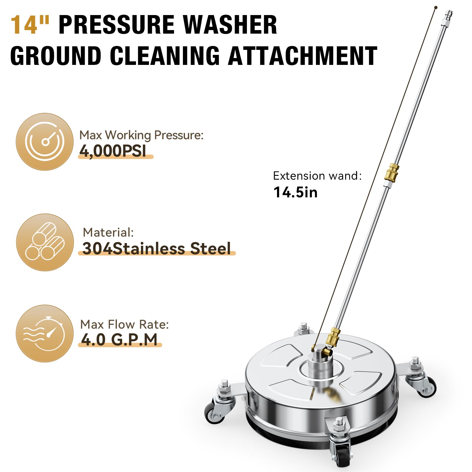 Nezion surface cleaner with four wheels provides stable, smooth operation