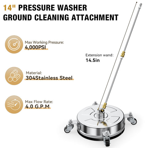 Nezion surface cleaner with four wheels provides stable, smooth operation