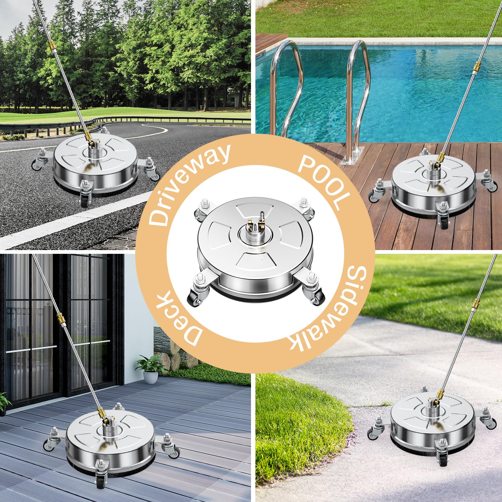 Nezion surface cleaner compatible with high PSI units for tough jobs