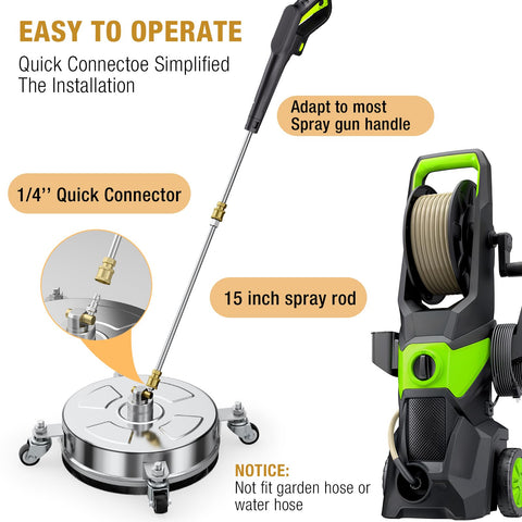Nezion surface cleaner with two extension wands extends reach for edges