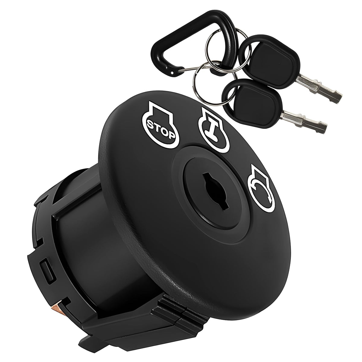 NFSpeeding lawn mower ignition switch with key showing five terminals for reliable starts