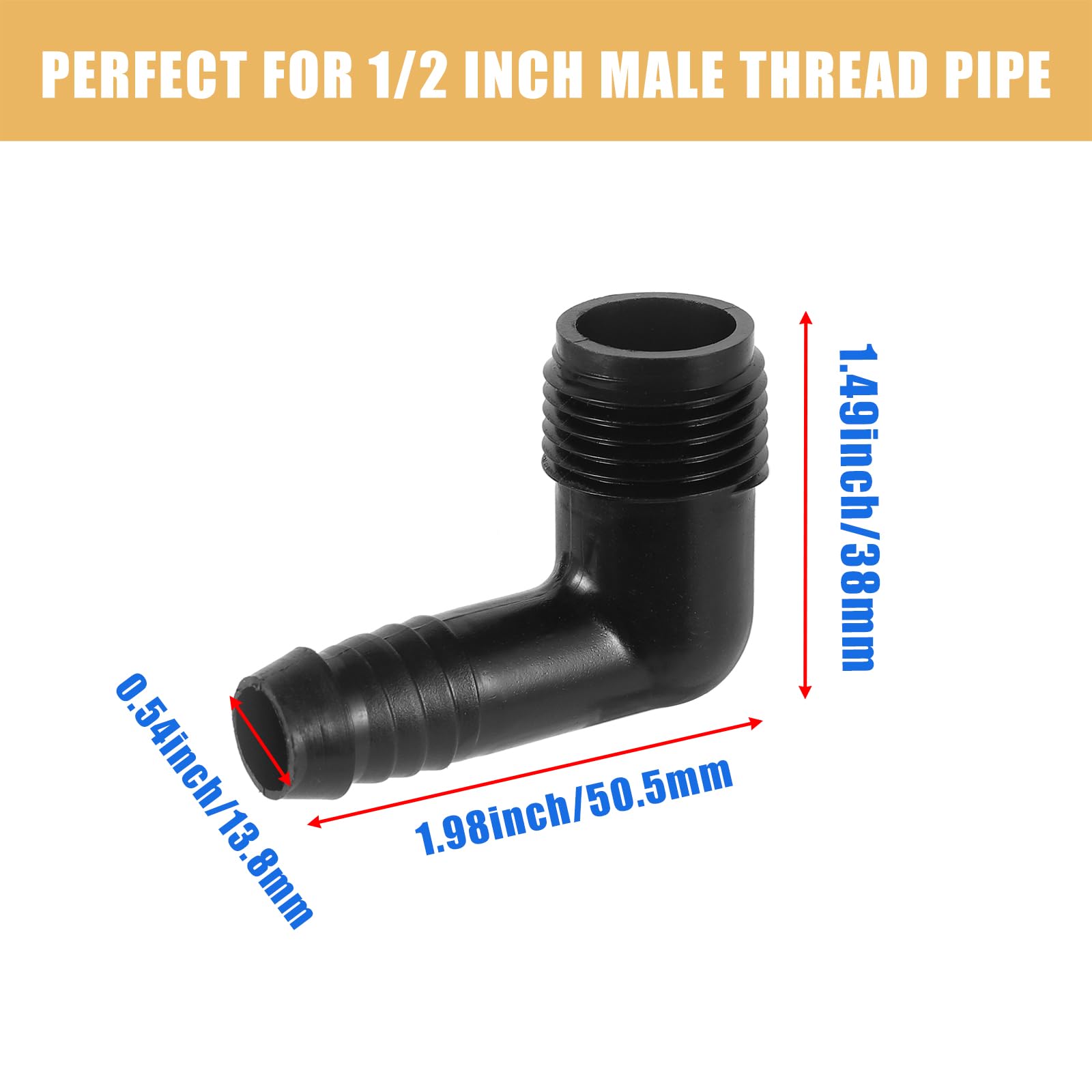 NFAMRZCAR 1/2in elbow fits 1/2in tubing for drip systems