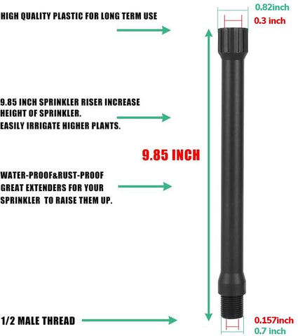 NFAMRZCAR 1/2 inch male-to-female thread compatibility with standard sprinklers