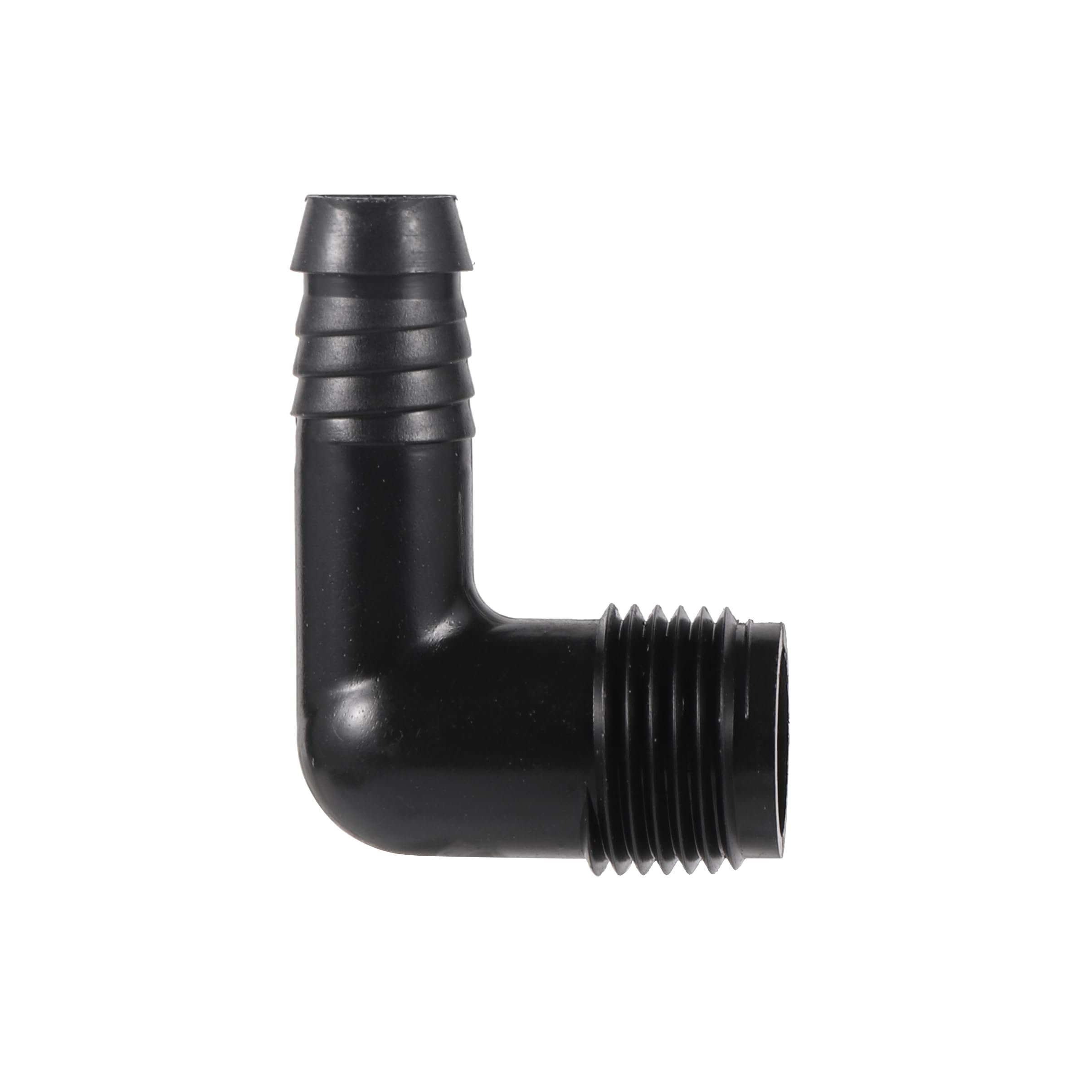 Barbed elbow design helps tubing stay secure during irrigation tasks
