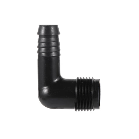 Barbed elbow design helps tubing stay secure during irrigation tasks