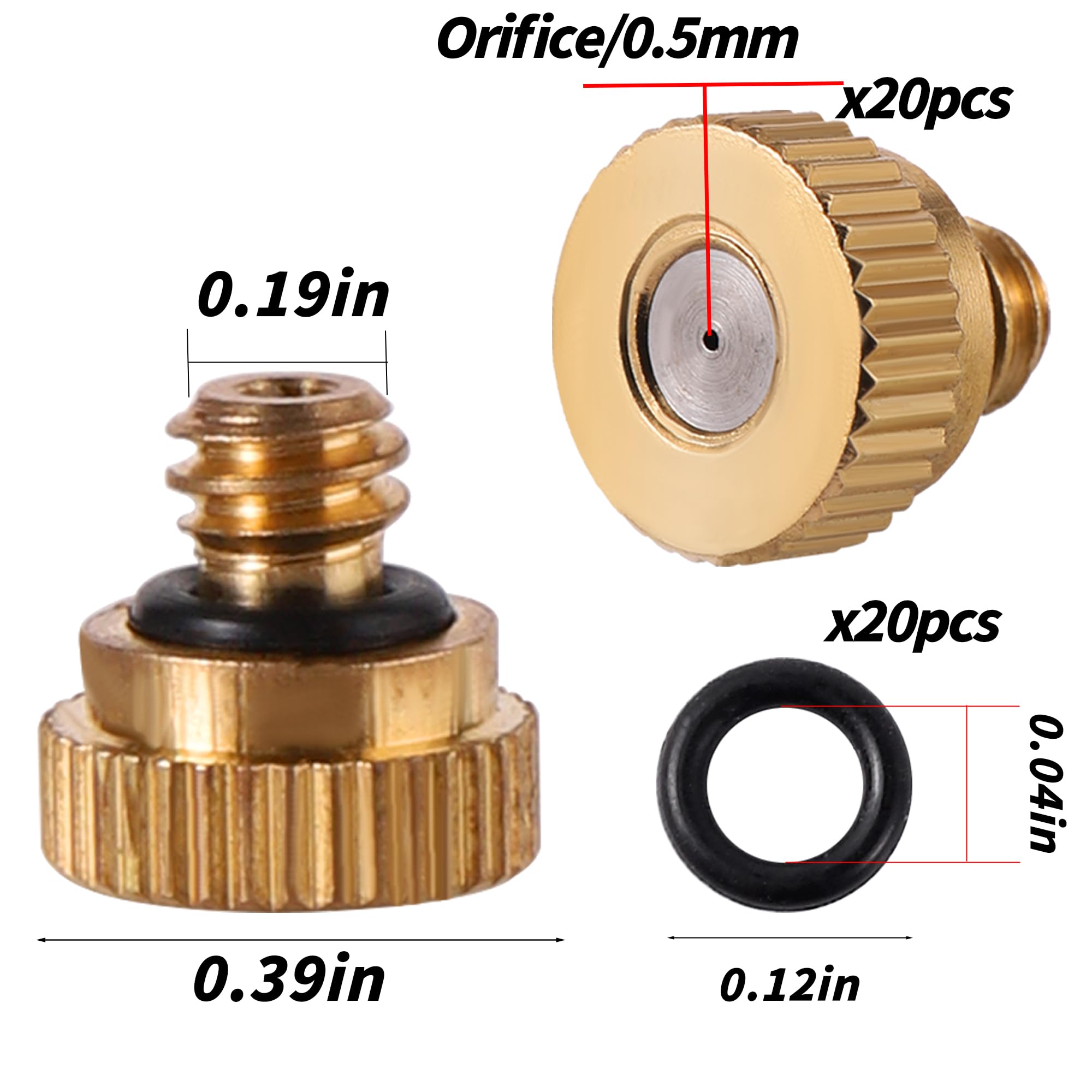 NFAMRZCAR brass misting nozzle O-ring set ensures leak-free seals