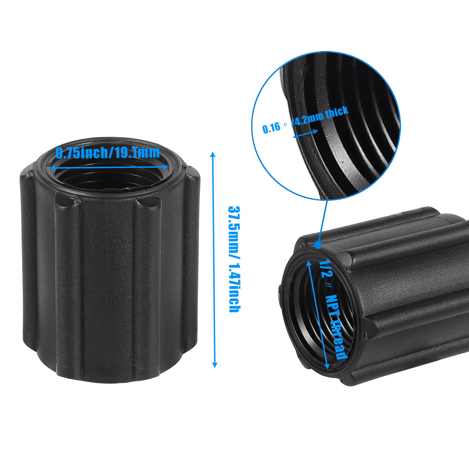 NFAMRZCAR garden irrigation extension fitting with durable plastic construction.