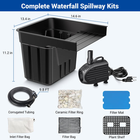 NFESOLAR 10ft corrugated tubing offers flexible routing for various pond layouts.