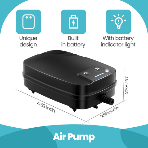 NFESOLAR 4W Solar Aerator battery backup enabling night operation