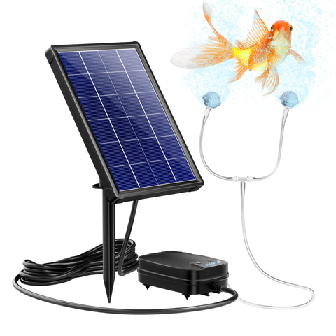 NFESOLAR 4W Solar Aerator in use with bubbles improving pond oxygen