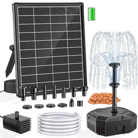 NFESOLAR 6.5W solar panel powers outdoor water features with steady energy