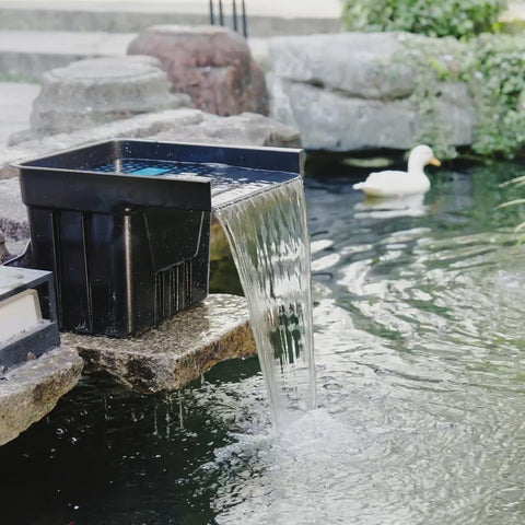 NFESOLAR pond waterfall assembly steps ensure quick, plug-and-play setup.