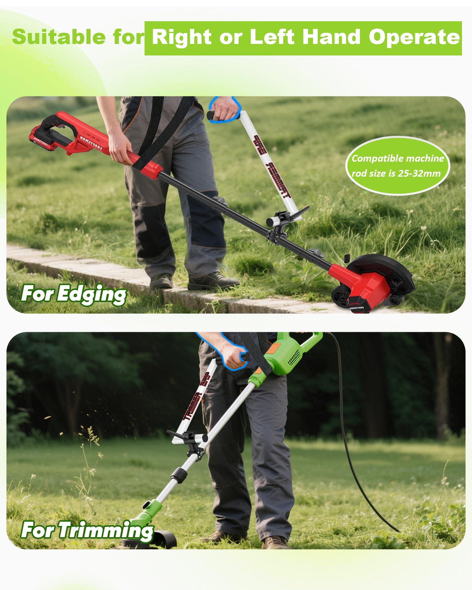 Durable trimmer gloves paired with NFie handle improve grip and control