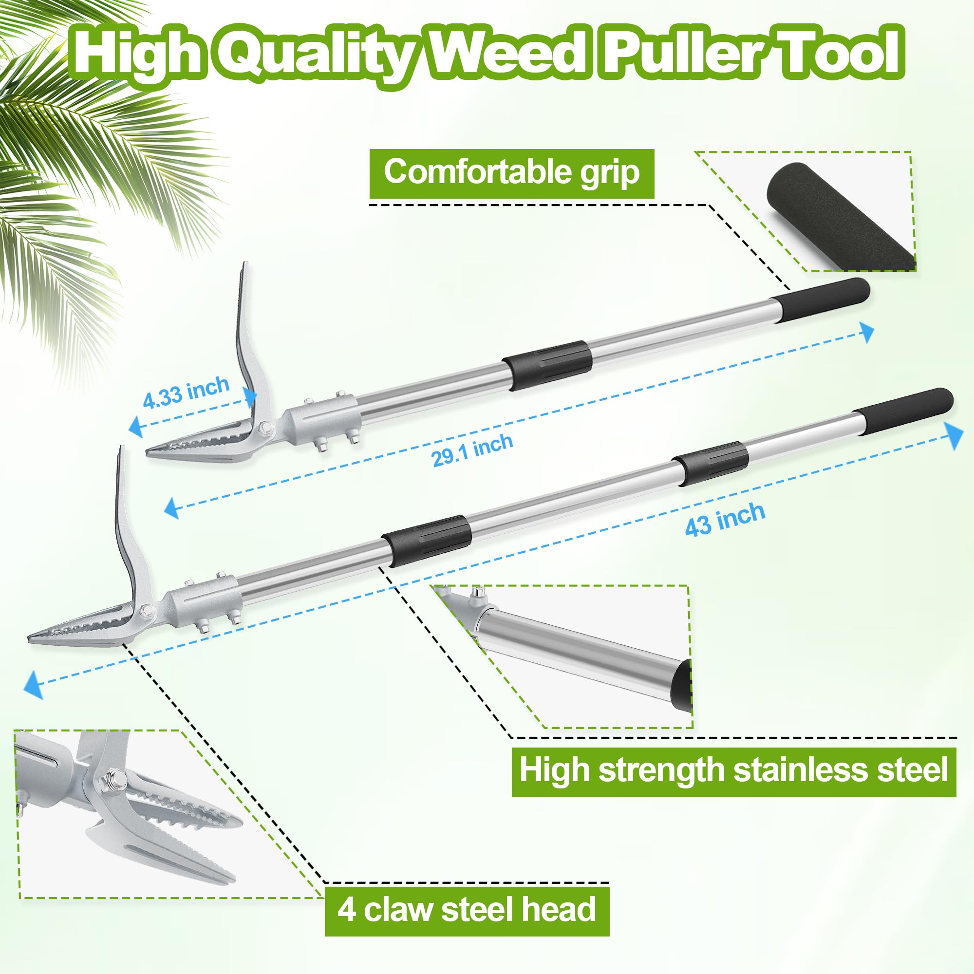 NFie garden gloves included to protect hands during weed removal