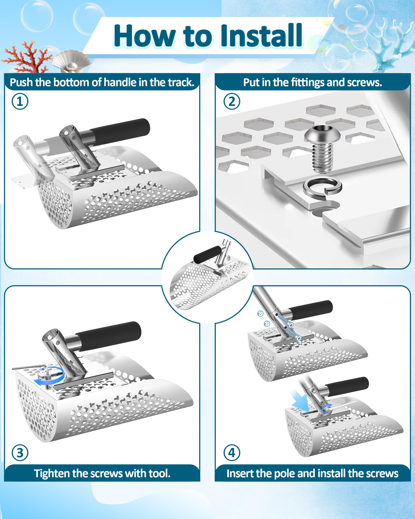 NFie eight 8.5 mm hex holes enable efficient sand sifting.