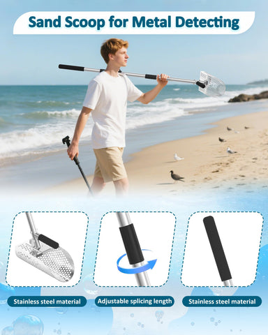 NFie rust-proof stainless steel resists beach wear for durable use.
