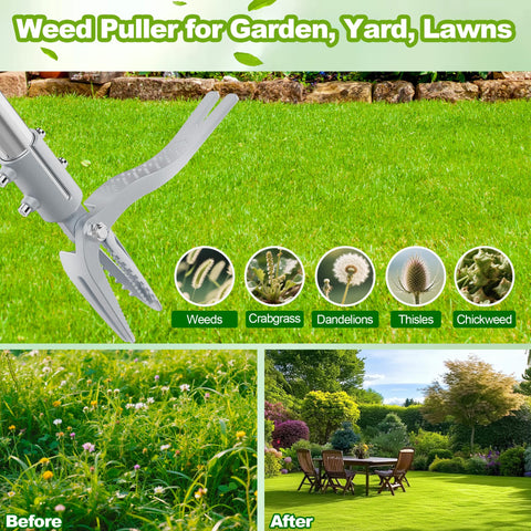 NFie weed puller side view shows use for lawn and sidewalk edging