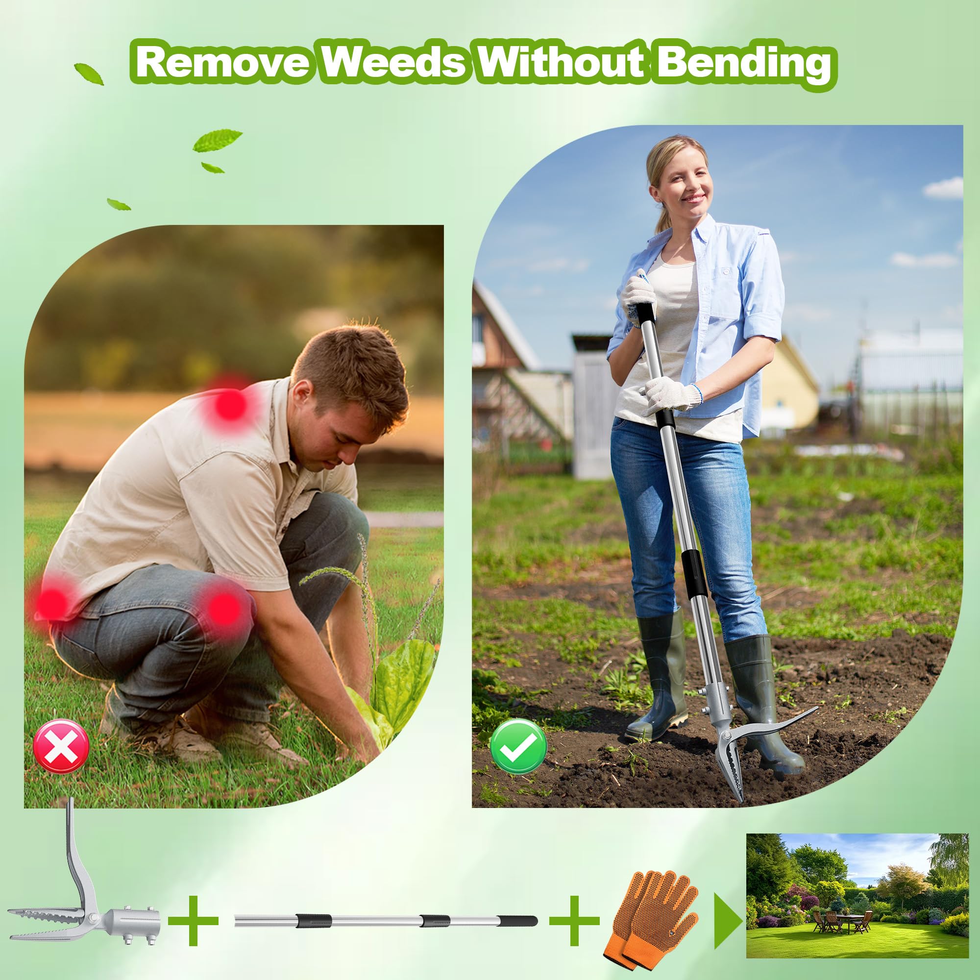 NFie weed remover features a foot pedal design for efficient leverage during weeding