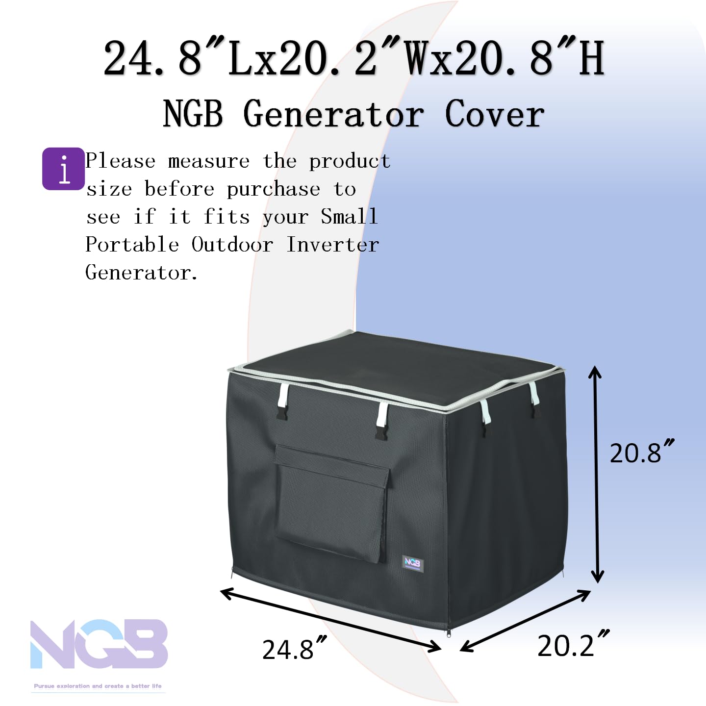 NGB Generator Cover double-layer interior 210D lining guards against moisture.