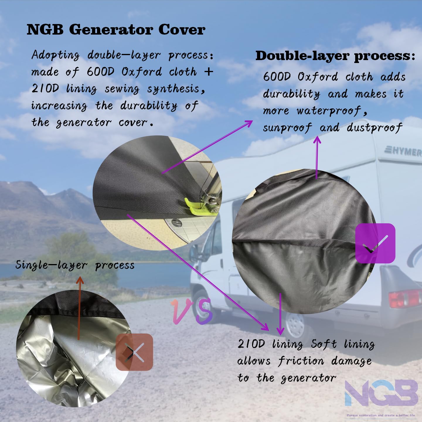 NGB Generator Cover roll-up sides allow control panel access and cooling.