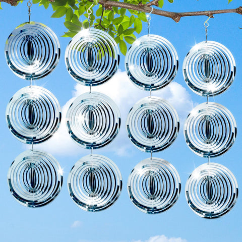 Ngdiluxury Bird Deterren 3D mirror disc deters birds on patios with reflective light