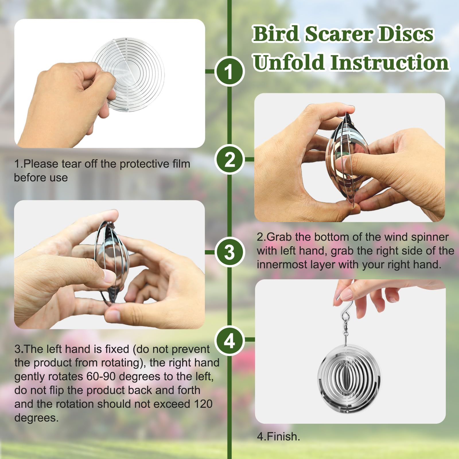 Ngdiluxury Bird Deterren outdoor decor discs add style while protecting garden spaces