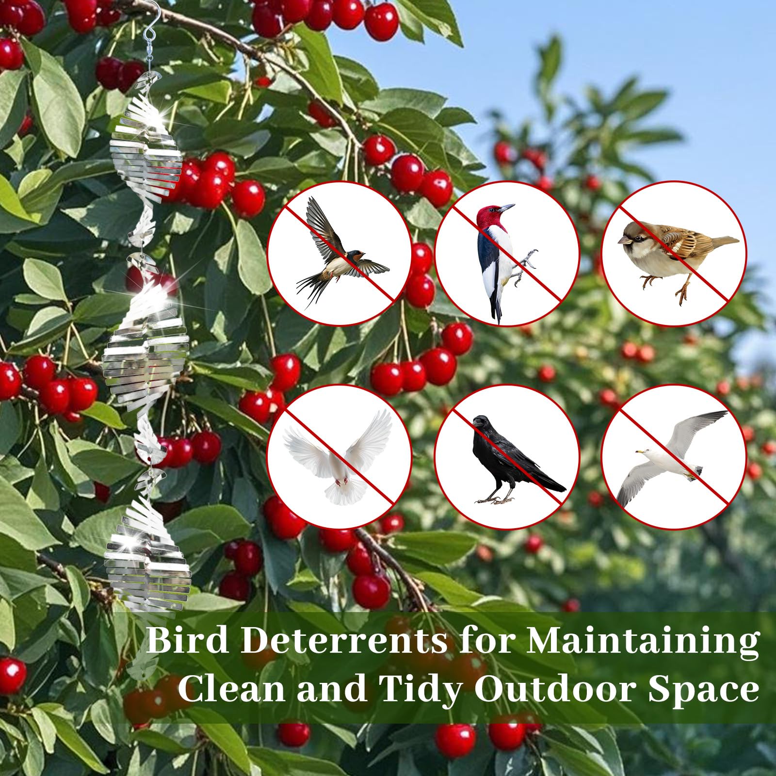 Ngdiluxury Bird Deterren stainless steel design withstands heat and winter winds.